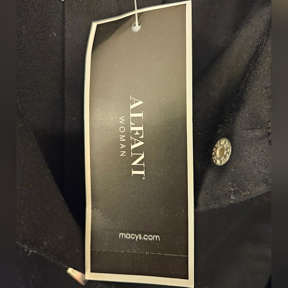 NWT - Alfani Cotton Satin Finish Black Shirt Dress - Size 16W - Picture 5 of 12